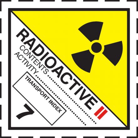 ADR bárca matrica, 7 Radióaktív anyagok 7B 100x100 mm, papír