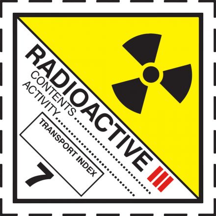 ADR bárca matrica, 7 Radióaktív anyagok 7C 100x100 mm, papír